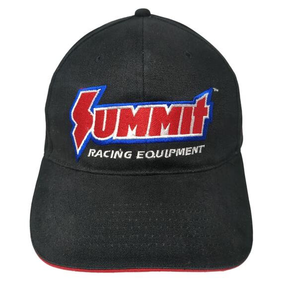 Summit Racing Equipment U.S. Flag Strapback Baseball Cap Black One Size 6 Panel - Picture 1 of 8